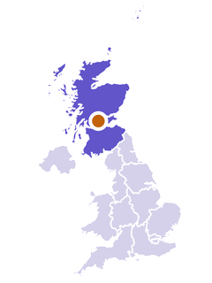 Scotland on a UK map