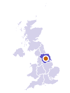 Yorkshire and the Humber on a UK map